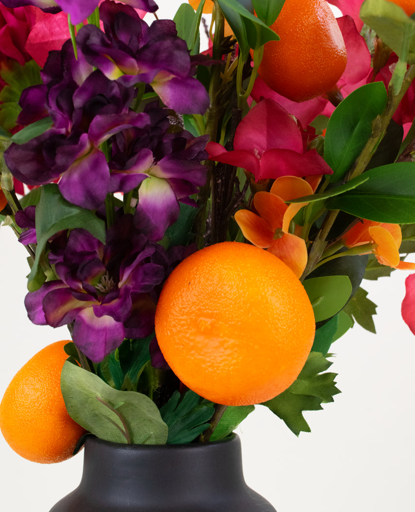 Zijden kunstbloemen boeket Fiesta Sunset