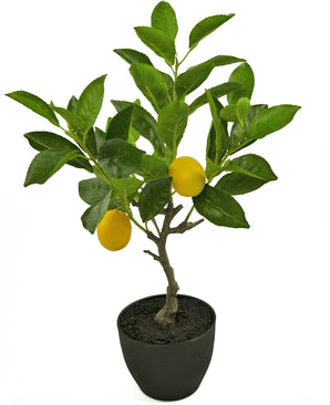 Kunst Citroenboom 40 cm in sierpot zwart