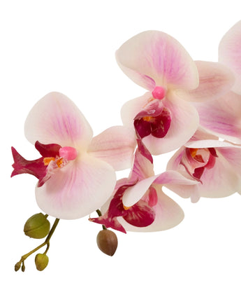 Kunst Orchidee Real Touch 60 cm roze/wit