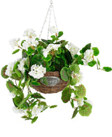 Kunst begonia Wit in Mand UV 70cm