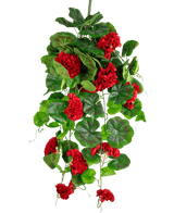 Kunst hangplant Geranium 75 cm rood