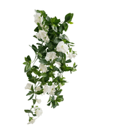 Kunst hangplant Petunia 70 cm wit