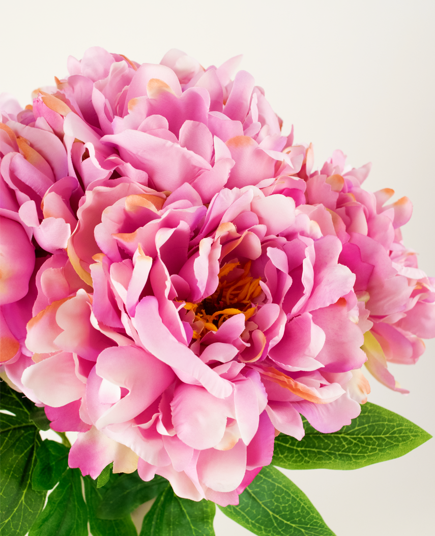 Zijden kunstbloemen boeket Peony Light Pink