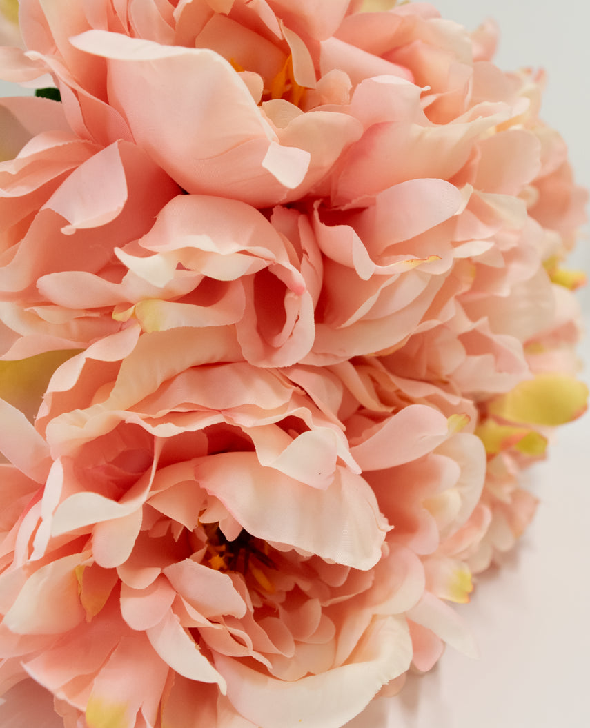 Zijden kunstbloemen boeket Peony Soft Pink