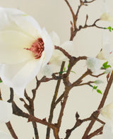 Zijden kunstbloemen boeket Magnolia wit
