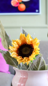 Zijden kunstbloemen boeket Zonnebloem