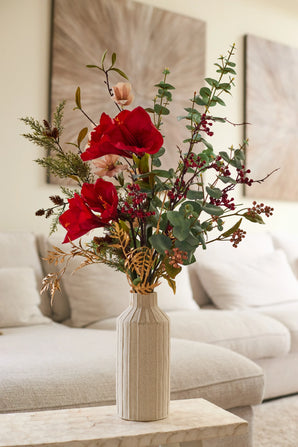 Zijden kunstbloemen boeket Christmas Elegance