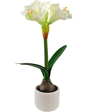 Kunstbloem Amaryllis Real Touch wit 48 cm