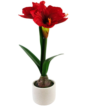 Kunstbloem Amaryllis Real Touch rood 48 cm