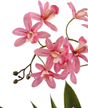 Kunstplant Mini Cymbidium Real Touch 45 cm roze