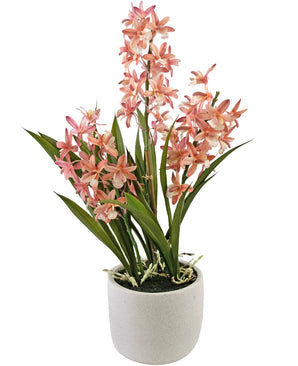 Kunstplant Cymbidium 58 cm roze