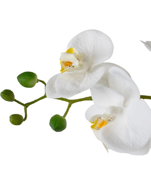 Kunst Orchidee Real Touch 50 cm wit in pot wit