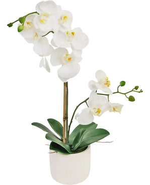 Kunst Orchidee Real Touch 60 cm wit