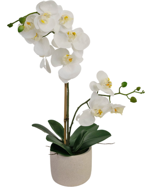 Kunst Orchidee Real Touch 30 cm wit