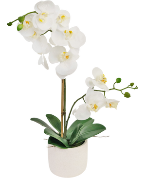 Kunst Orchidee Real Touch 60 cm wit