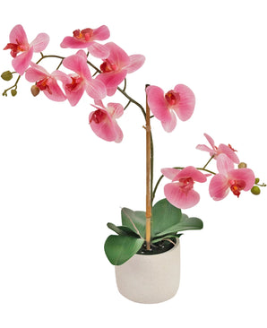 Kunst Orchidee Real Touch 60 cm roze/wit