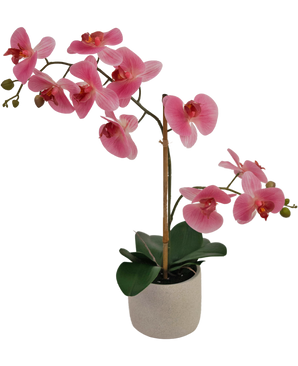 Kunst Orchidee Real Touch 30 cm roze/wit