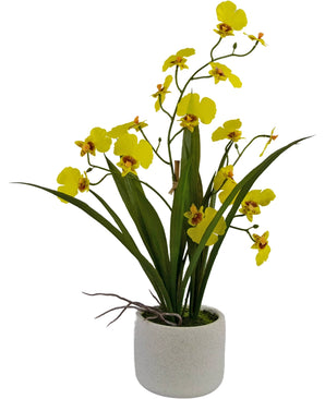 Kunst Oncidium Real Touch 48 cm geel