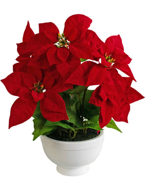 Kunstplant Kerstster 44 cm rood