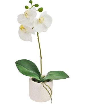 Kunst Orchidee Real Touch 30 cm wit