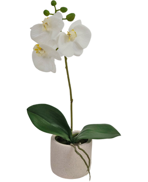 Kunst Orchidee Real Touch 30 cm wit