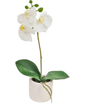 Kunst Orchidee Real Touch 30 cm wit