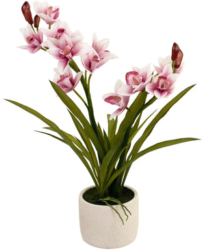 Kunst Cymbidium Real Touch 60 cm roze