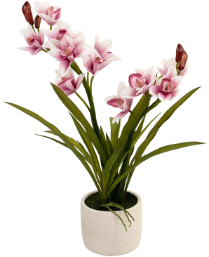 Kunst Cymbidium Real Touch 60 cm roze