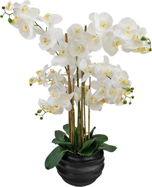 Kunst Orchidee Real Touch 85 cm wit