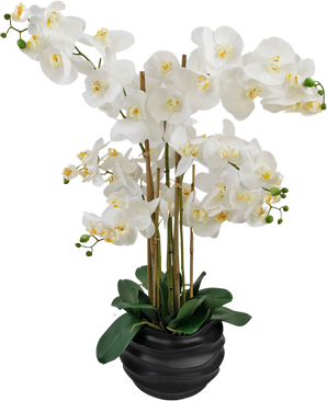 Kunst Orchidee Real Touch 85 cm wit