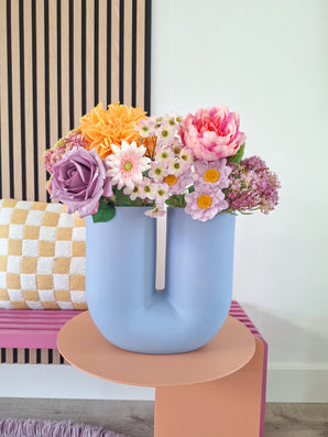 Zijden kunstbloemen boeket Peach Delight