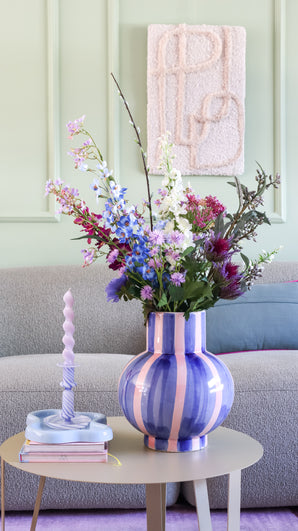 Zijden kunstbloemen boeket Purple Rain