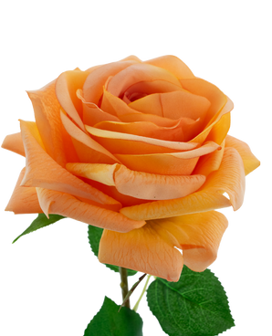 Kunstbloem Crystal touch moisturizing roos Real Touch oranje 43 cm