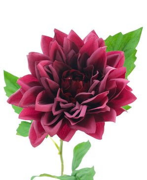 Kunstbloem Dahlia Real Touch donker rood 54 cm