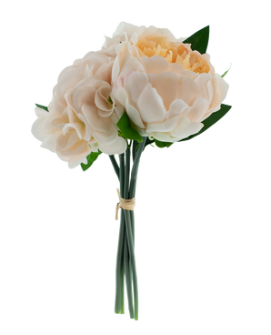 Kunstboeket mix bloemen Real Touch Champagne 30 cm