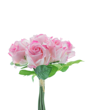 Kunstrozenboeket 7 Rozen Real Touch Roze 30 cm