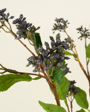 Zijden kunstbloemen boeket Japanse Berry Staalblauw