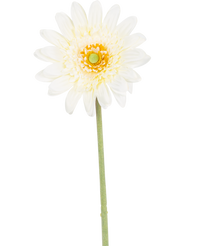 Kunstbloem Gerbera 53 cm wit