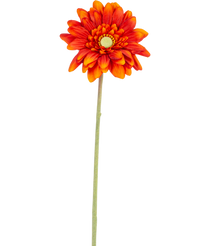 Kunstbloem Gerbera mini 47 cm zacht oranje