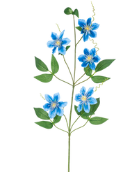 Kunstbloem Clematis dubbel 82 cm blauw
