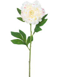 Kunstbloem Pioen 77 cm wit