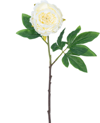 Kunstbloem Pioenroos 61 cm wit