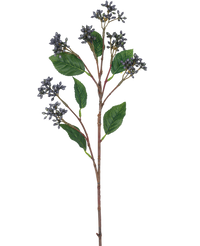 Kunsttak Berries 64 cm staalblauw