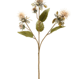 De Kunstbloem Sedum 57 cm mauve is een enkele kunststengel met meerdere takken, groene bladeren en ronde stekelige mauve bloemen tegen een effen witte achtergrond.