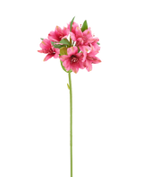 Enkele stengel Kunstbloem Alstroemeria van 47 cm, fuchsia met roze bloemen en groene bladeren.