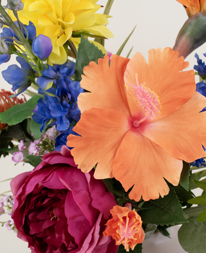 Zijden kunstbloemen boeket Hibiscus Fiesta