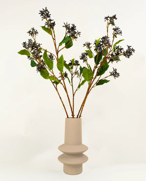 Zijden kunstbloemen boeket Japanse Berry Staalblauw