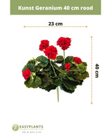 Kunst Geranium 40 cm rood