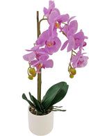 Kunst Orchidee 52 cm lila in witte pot