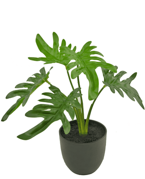 Kunst Philodendron 26 cm in sierpot zwart